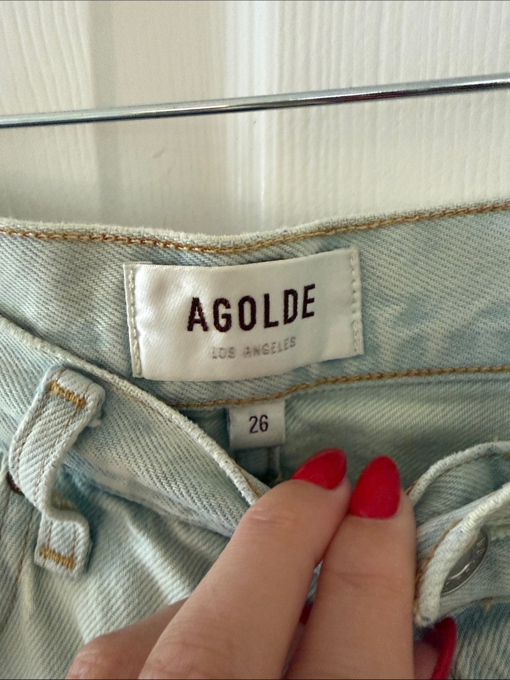 Agolde Luna Jeans in Pale Mint - Picture 3 of 5